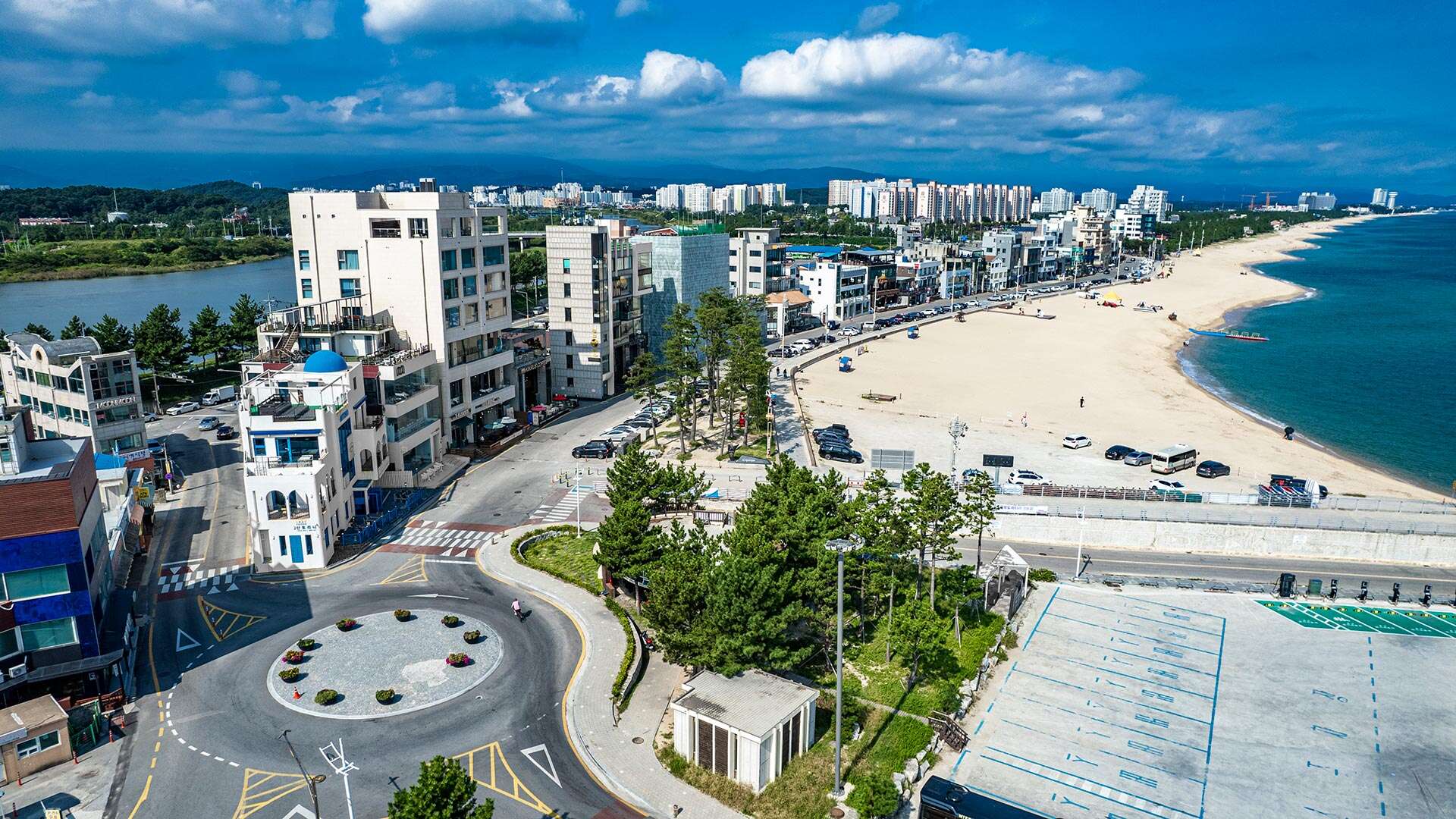 空から見た江陵コーヒー通り 01